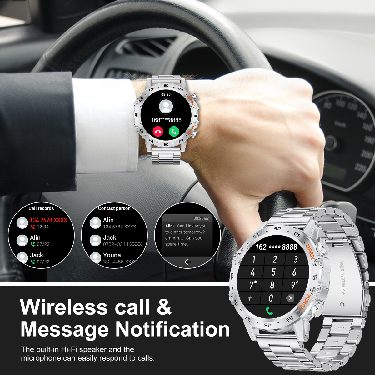 Cross-border Smartwatch K52 for Men, business, multi-functional, waterproof, health monitoring, blood pressure, heart rate, sports and outdoor Application Scenario