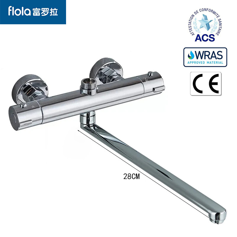 Cross-border all-copper bathtub faucet simple thermostatic shower head set, cold and hot mixed water thermostatic valve extended water outlet full figure