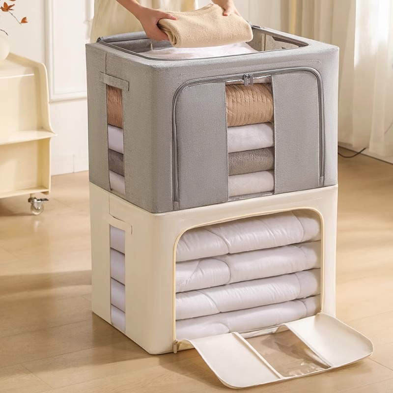Youna Oxford Cloth storage Box, fabric foldable large-capacity organizing box, bedroom clothes storage, folding storage box details Picture