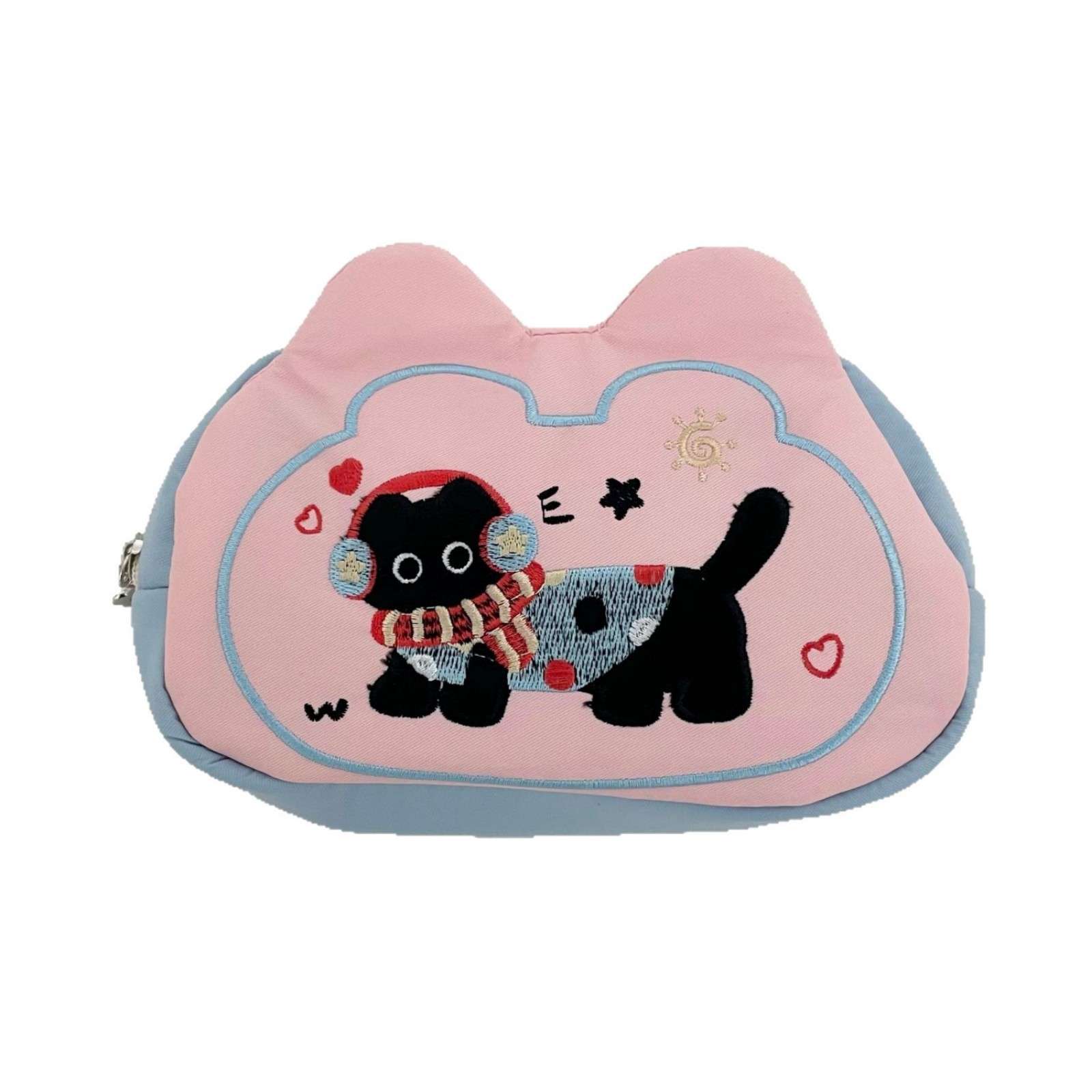 Cute little dog embroidered pen case 2025 new style, large capacity, high appearance level, student pencil case, stationery bag, storage bag for girls Item Picture