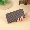 A multi-functional zipper handbag with checkered patterns, a long wallet, a new business and fashionable universal clutch that can be printed with logos full figure
