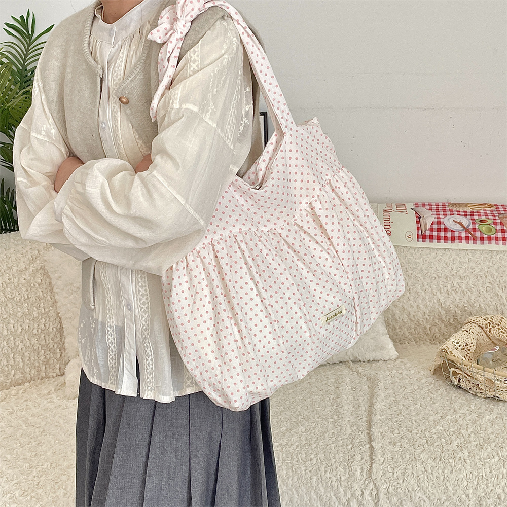 5291 laid-back style pleated skirt, strap, single-shoulder bag, large capacity underarm bag, Korean canvas bag, new Spring and summer style bag Specification drawing