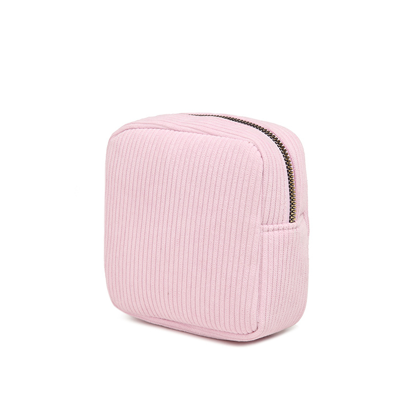 Cross-border Instagram bestseller corduroy makeup storage bag, Korean-style coin purse, sanitary napkin storage bag, portable small bag details Picture