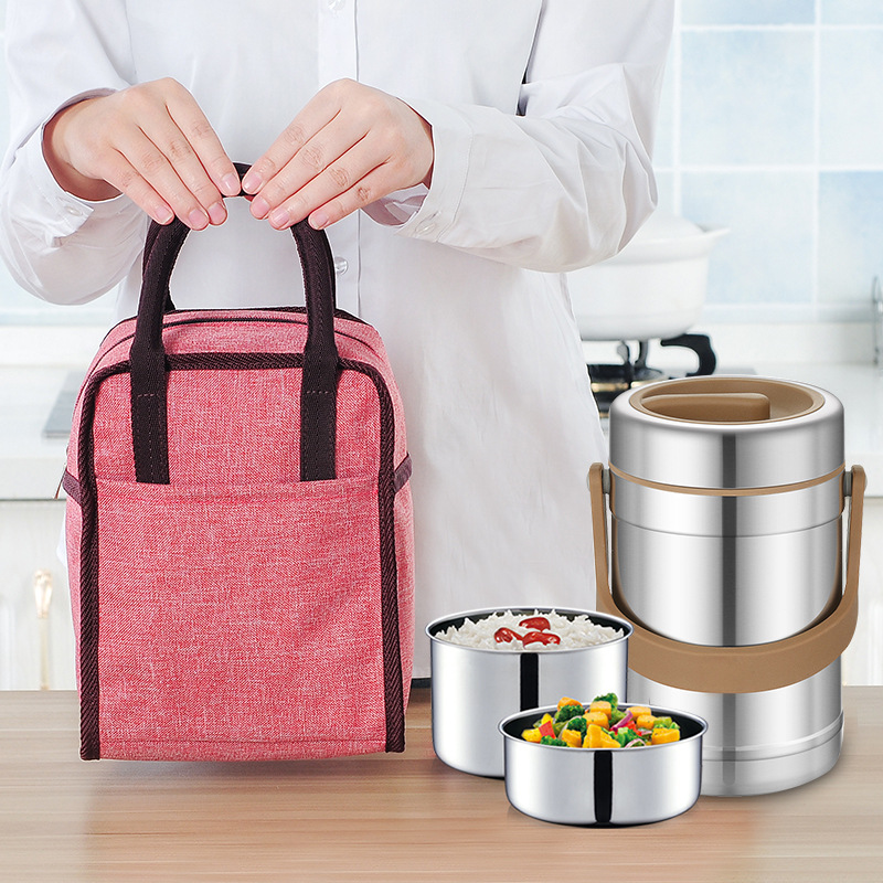 Hand-held insulated bag, ice pack, Oxford cloth, aluminum foil, thickened lunch box bag, work lunch, insulated bucket, lunch box bag full figure