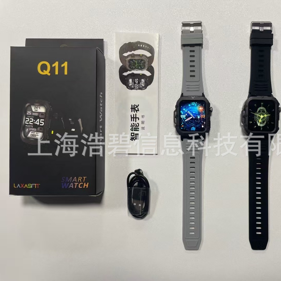 The Q11 smartwatch features multiple sports modes, sleep detection, step counting, alarm, health monitoring, heart rate and blood pressure monitoring details Picture