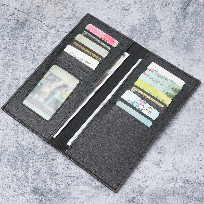 New men's wallet, long men's wallet, vertical thin youth soft wallet, multi-slot large capacity, fashionable suit bag details Picture