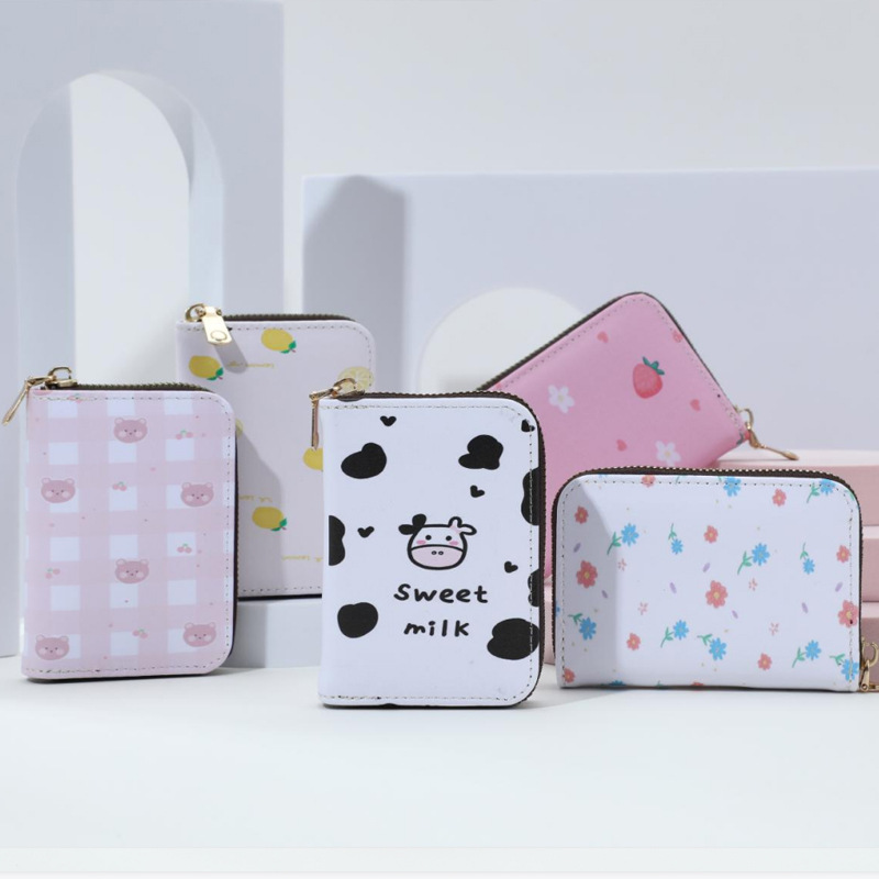 Wallet, card case, organ case, coin purse, zipper, multi-slot bank card wallet full figure