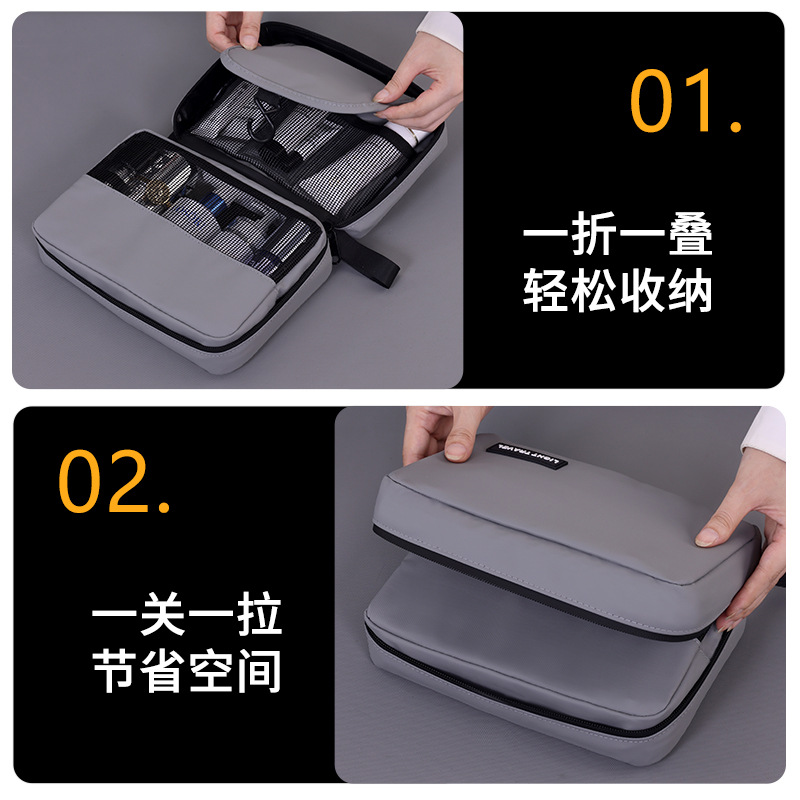Amazon's new foldable men's toiletry bag, travel and business trip portable multi-functional cosmetics storage bag, makeup bag Application Scenario