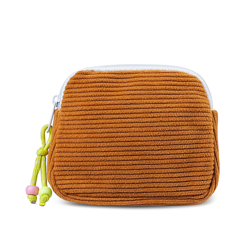 New cosmetic bag, corduroy cosmetic storage bag, ins style coin purse, sanitary napkin storage, portable lipstick small bag Item Picture