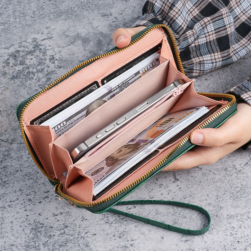 New style of lady 's wallet long korean-style single zipper multi-slot student wallet phone case handbags details Picture