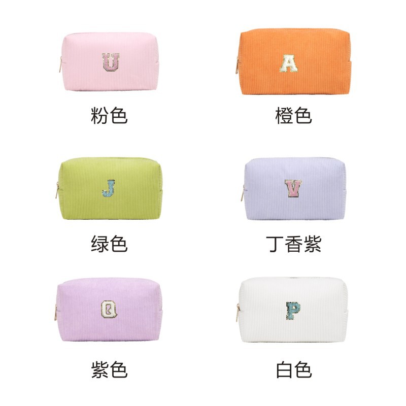 New in-stock letter minimalist portable Instagram fashion makeup bag with a large capacity lipstick storage case details Picture