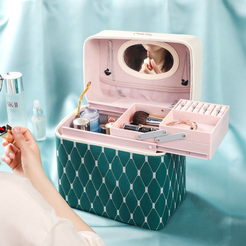 Factory OEMOBM customizes portable home makeup bags, large-capacity makeup boxes, and multi-functional desktop organization and storage boxes details Picture