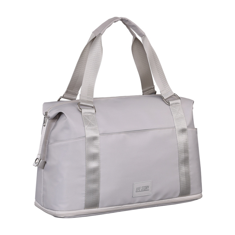 Cross-border simple travel bag, lightweight, hand-held, large-capacity dry and wet separation, expandable short-distance business trip luggage bag Item Picture