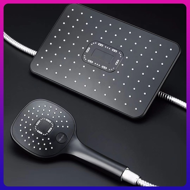 【 Factory Wholesale 】 Black shower head top spray set, pressurized nozzle, cross-border handheld simple bathing single head Specification drawing