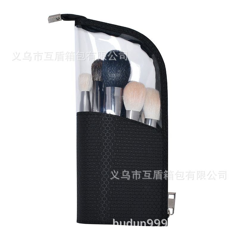 Factory direct sales, in stock, popular Instagram style multi-functional waterproof tpu makeup brush, eyebrow pencil, brush holder, storage bag full figure