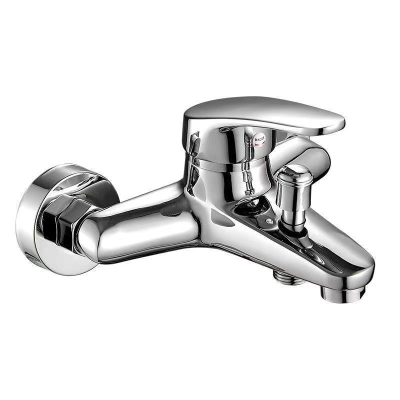 Wholesale of all-copper shower faucet and showerhead sets, three-in-one wall-mounted concealed mixing valves, and household hot and cold bathtub faucets Item Picture