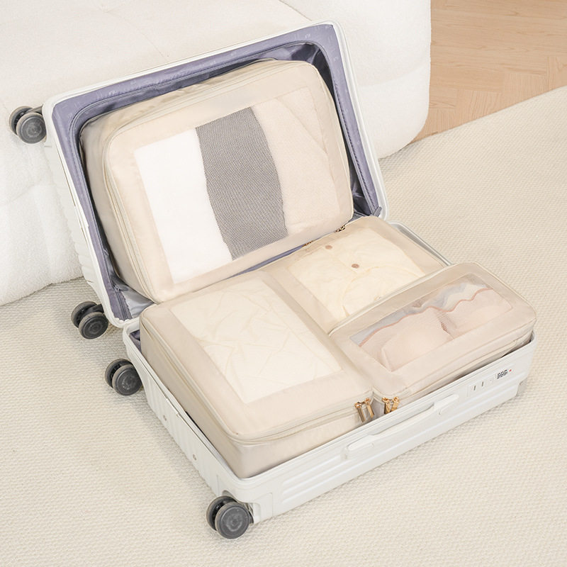 Customized twill travel storage bags, travel clothing storage bags, down jackets, luggage compartments, inner pockets for travel details Picture