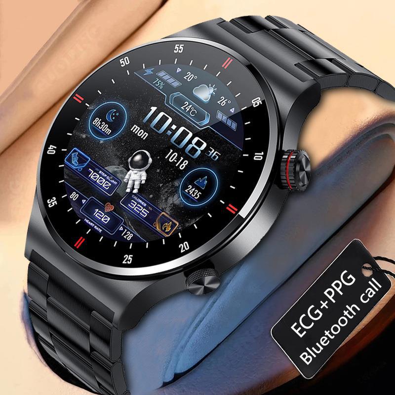 The new QW33 smartwatch features an ECG+PPG music player and a step-counting Bluetooth call smartwatch Specification drawing