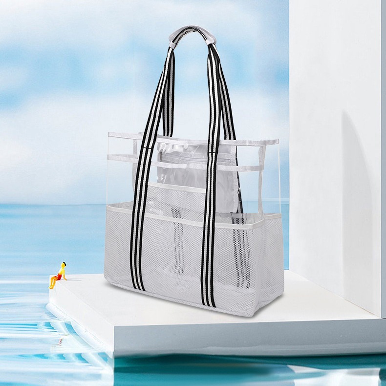 The manufacturer can print logos on outdoor PVC travel storage bags, beach bags, single-shoulder large-capacity swimming bags details Picture