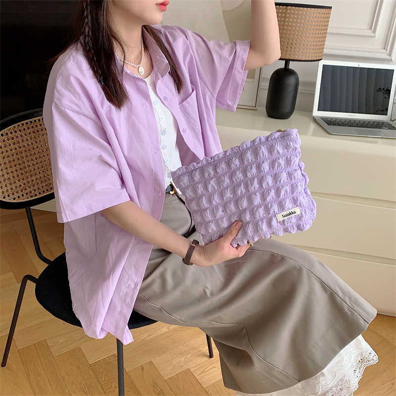 34276 Bubble Cloud Portable large-Capacity Makeup Bag, canvas cosmetics storage, travel and outings toiletries bag details Picture
