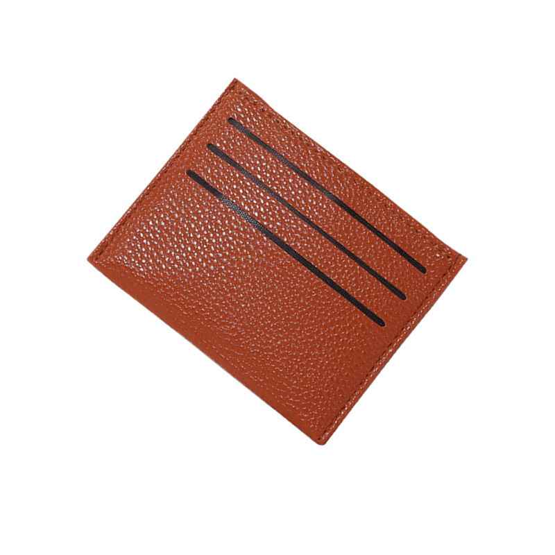 Card holder, card case, coin purse, open bag, solid color for women, lychee pattern wallet, student, bus card, document storage, logo Item Picture