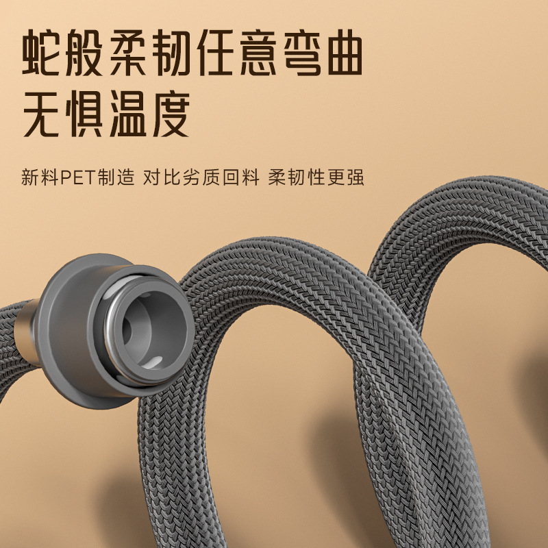 The fully automatic washing machine has an extended hose for the water inlet pipe, a universal connection pipe, an extended water inlet pipe, and an outlet pipe above the faucet details Picture