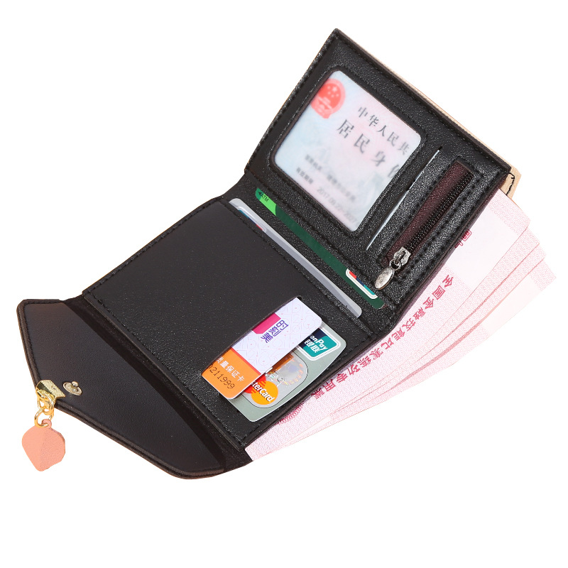Women's short wallet 2020 Korean version women's hand-held bag, envelope, loose change, PU leather spliced color contrast, 30% off purse Item Picture