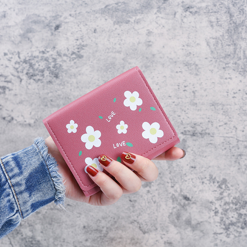 Wholesale foreign trade new printed wallet for women, short style, 30% off, fashionable and fresh, Japanese and Korean version wallet for women details Picture