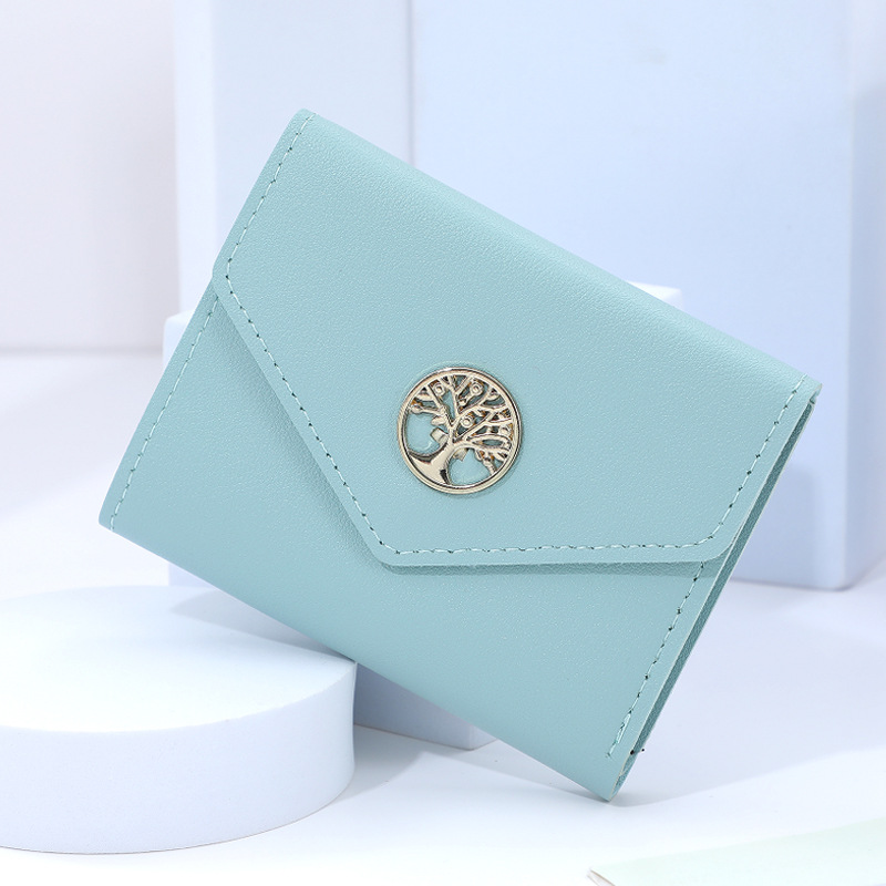 New style wallet, short and fashionable Korean hand-held bag for female junior high school students, solid color, versatile wallet wholesale, creative Specification drawing
