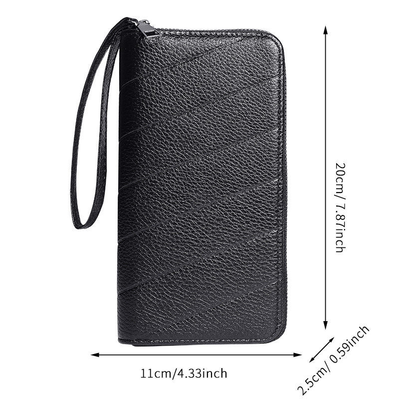 Men's long zipper wallet, foreign trade hand-held bag, men's mobile phone wallet with embossed patterns and multiple positioning, men's long wallet Application Scenario