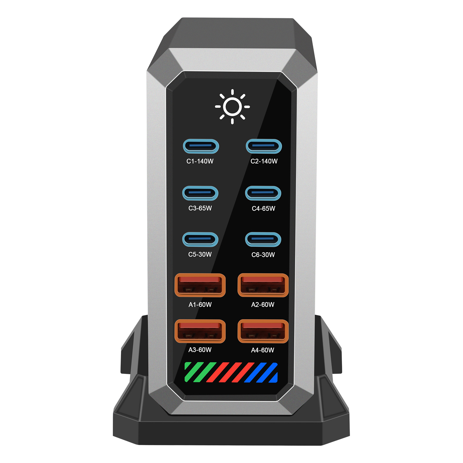 Multi-port usb charger, gallium nitride charger, charging head, multi-port fast charging 660w high-power desktop charging station Item Picture