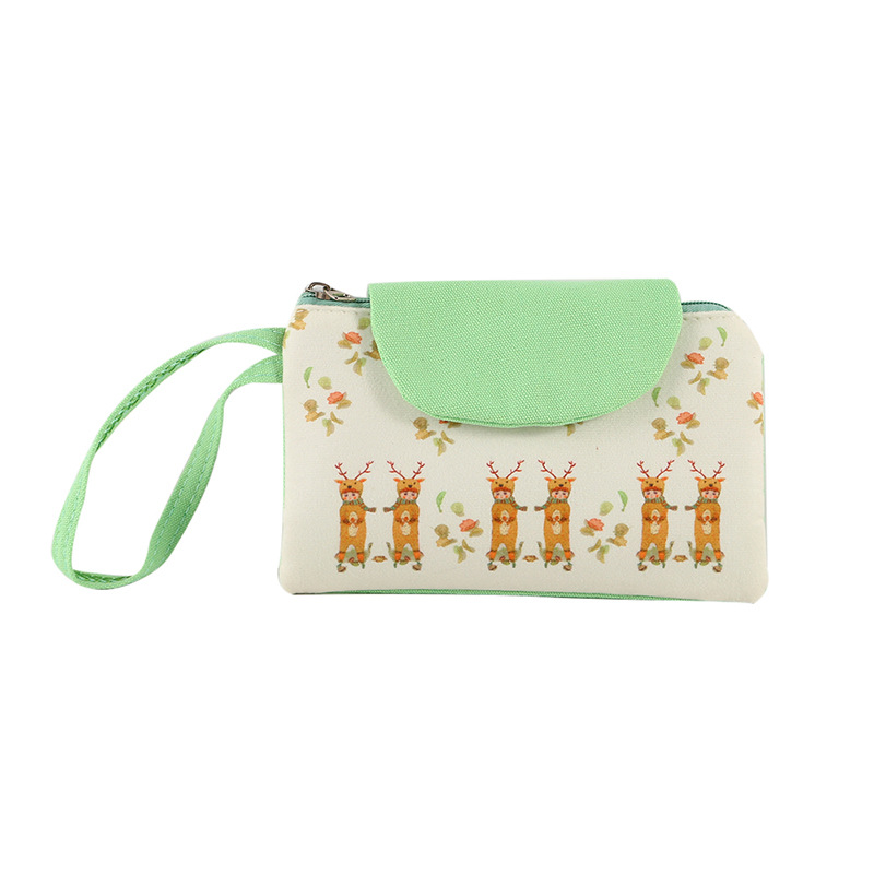 A long, ins forest-themed mobile phone bag with a girlish heart, 2024 new fabric clutch, and a small Korean-style coin bag Item Picture
