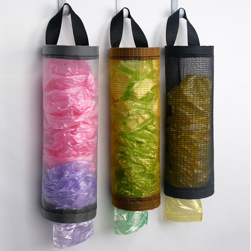 Kitchen waste bag storage bag, wall-mounted door rear storage bag, round miscellaneous storage bag, hanging storage bag full figure