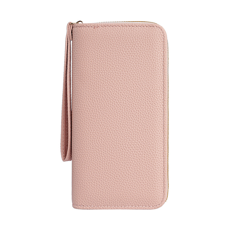 New lychee patterned long wallet for women, wrist clutch, large-capacity women's wallet, mobile phone case, Wallet Item Picture