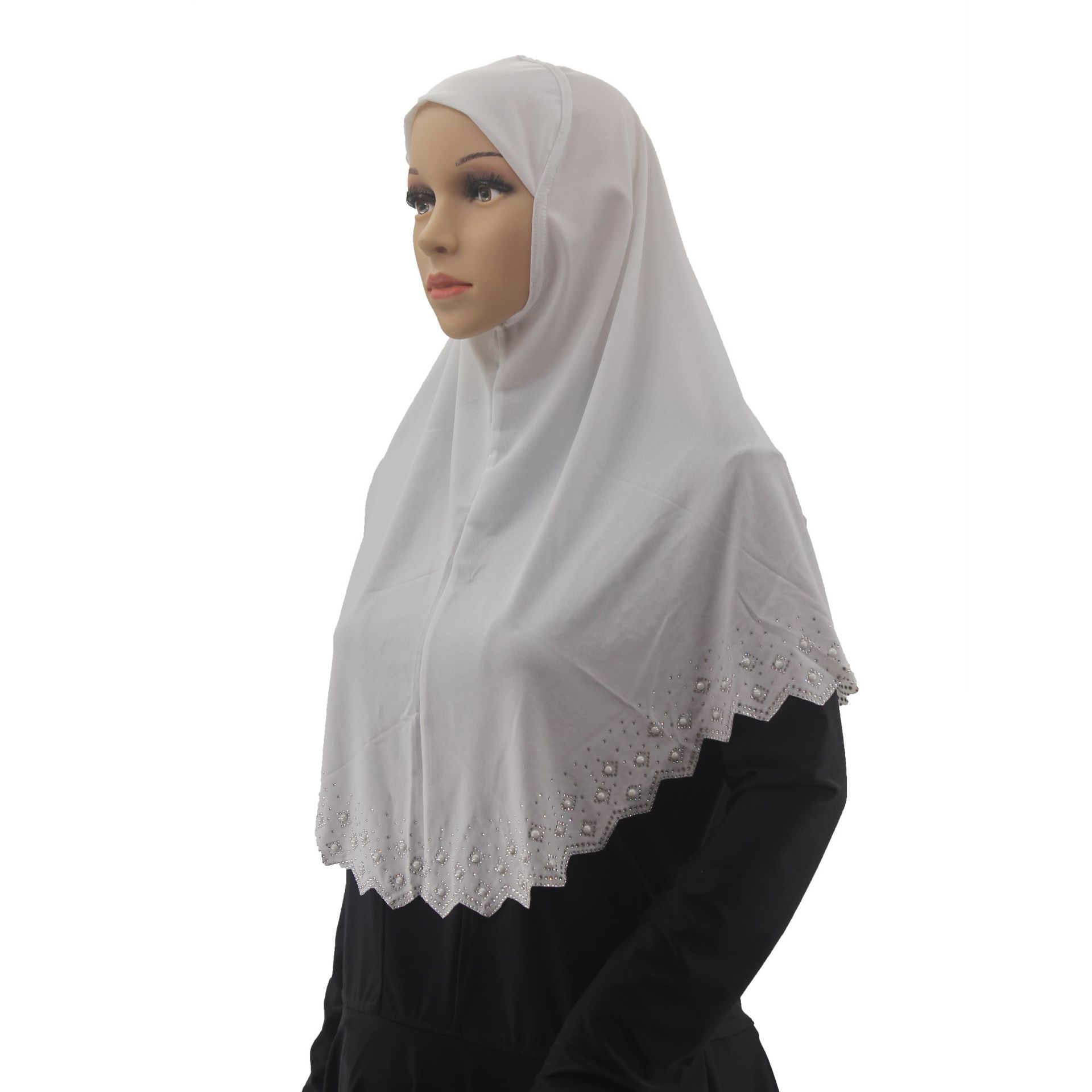 Crystal linen solid color adult daily work headscarf, Malay simple scarf hijab scarf Muslim headscarf Specification image