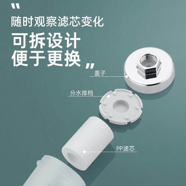 Shower head filter, shower PP cotton filter core, water purifier, household chlorine purification, shower water heater, pre-installation accessories Application Scenario