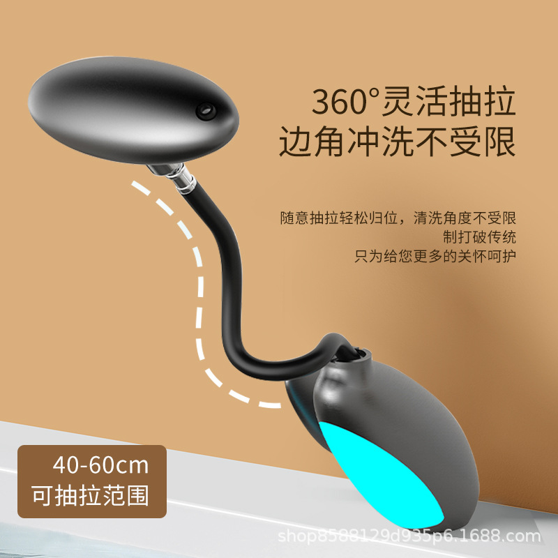 The popular ET penguin pull-out faucet, hot and cold rotating top spray, ambient light, washbasin, bathroom basin, splash-proof hand washing Application Scenario