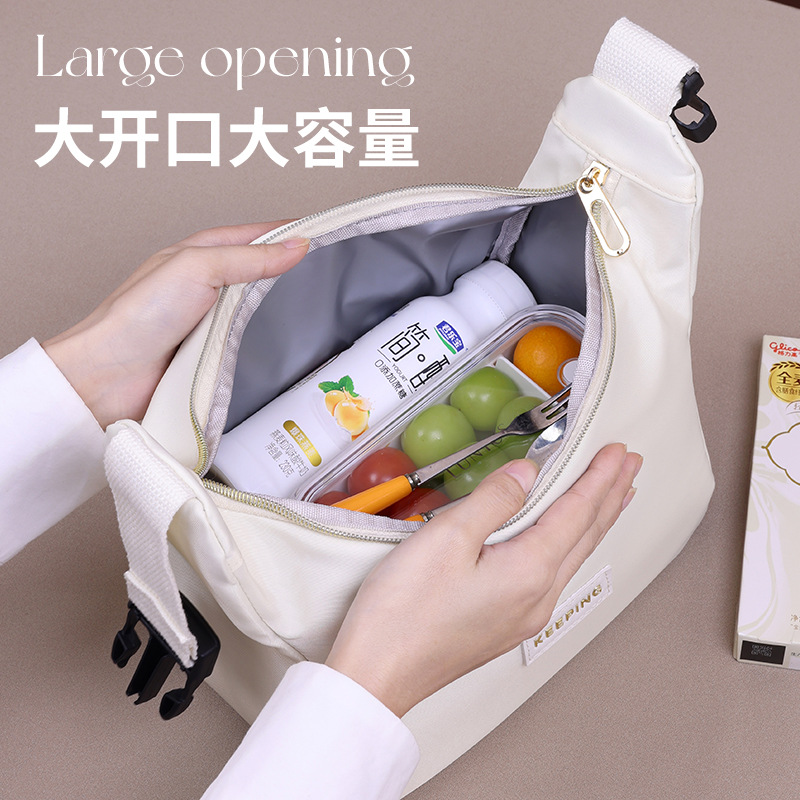 New Japanese-style lunch box bag, hand-held bento bag, waterproof and insulated bag, thickened lunch box bag for office workers and students details Picture