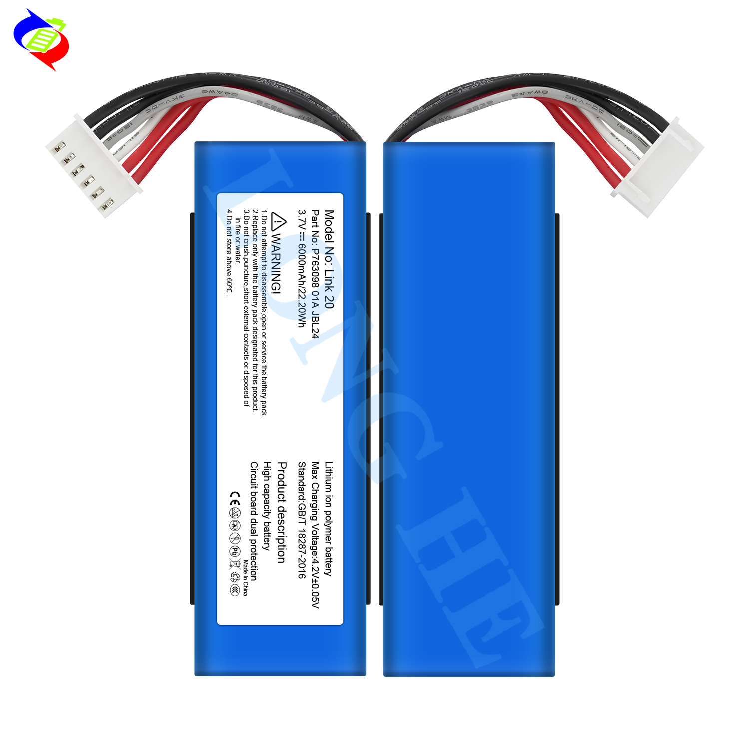 Suitable for JBL Link 20 Bluetooth speaker battery P763098 01A factory wholesale export 6000mah details Picture