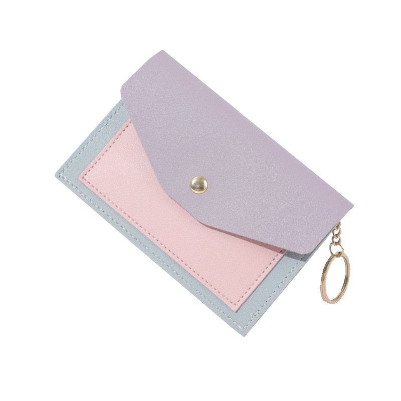 New envelope bag, card bag, women's wallet, simple and fashionable bag, color-blocking and color-blocking zipper coin purse, women's ins Item Picture