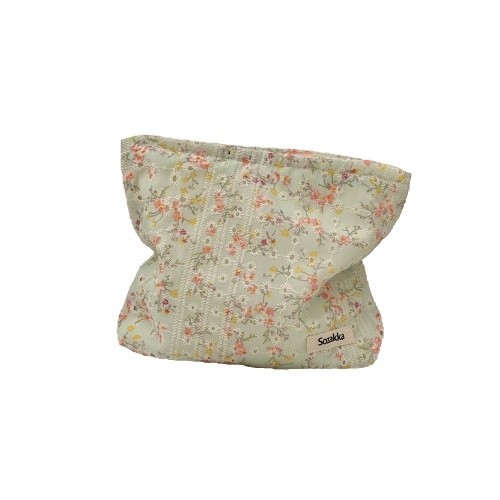 410123 Fresh Floral Canvas Makeup Bag, Women's Portable large-capacity Travel Toiletry Bag, Skin care product storage bag Item Picture