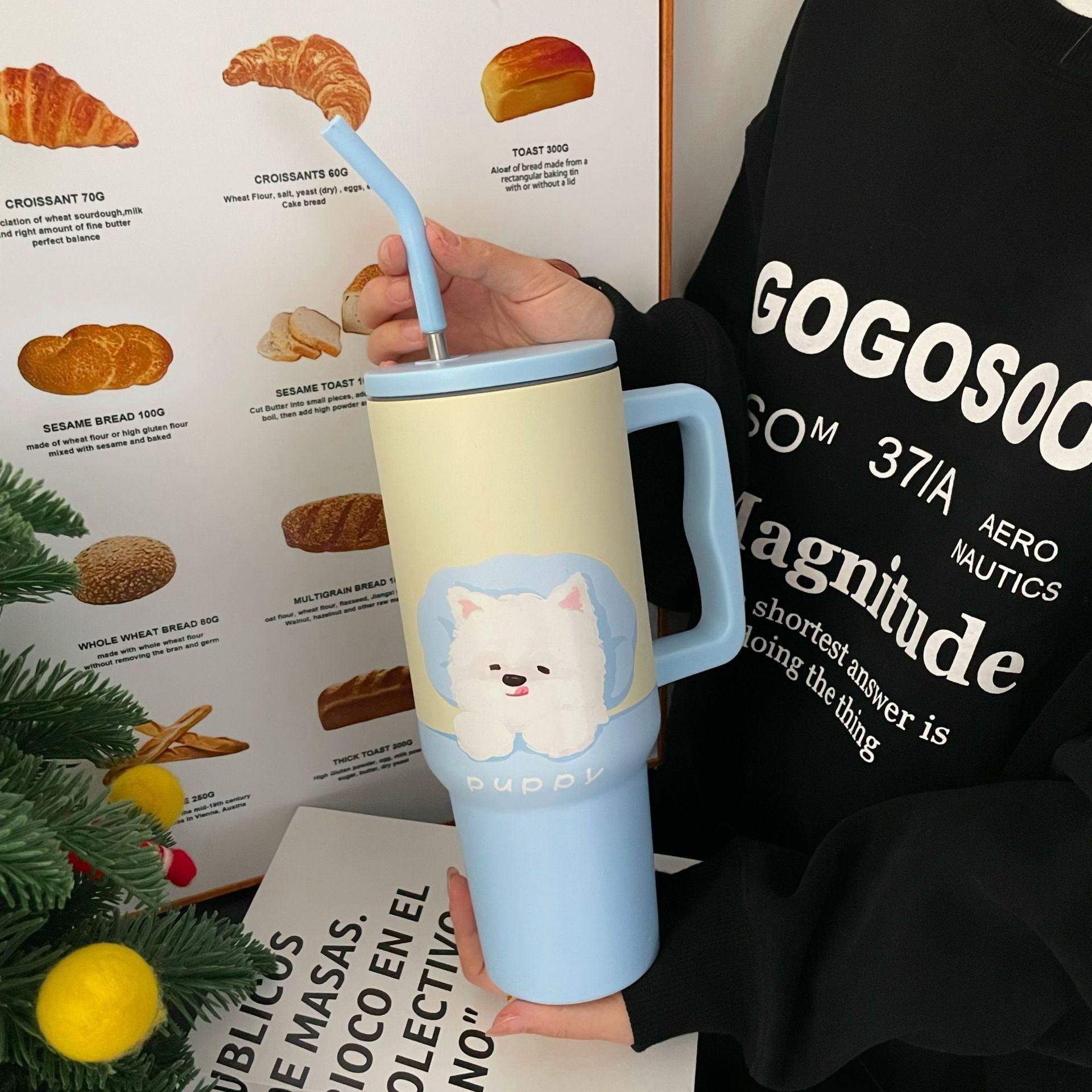 Xigao Di 1200ml insulated cup, high appearance level portable couple water cup, high-flow stainless steel hand-held ice cup Specification drawing