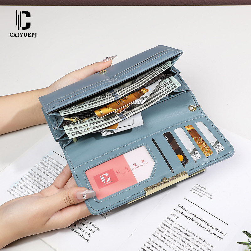 New cross-border wallet for women, long wallet, coin purse, women's high-end solid color zipper clutch, ins wholesale Application Scenario