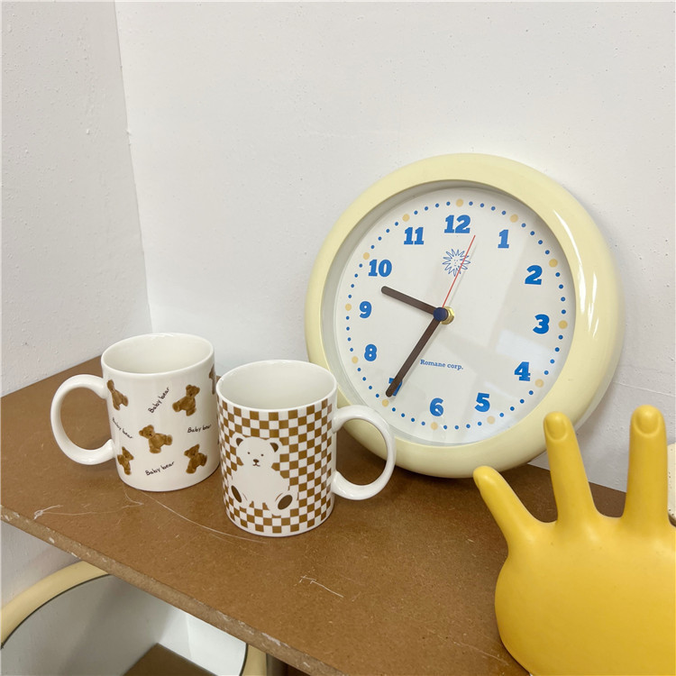 Creative Instagram cute cartoon bear ceramic cups, mugs, girlish hearts, high appearance standards, couple water cups, coffee cups details Picture