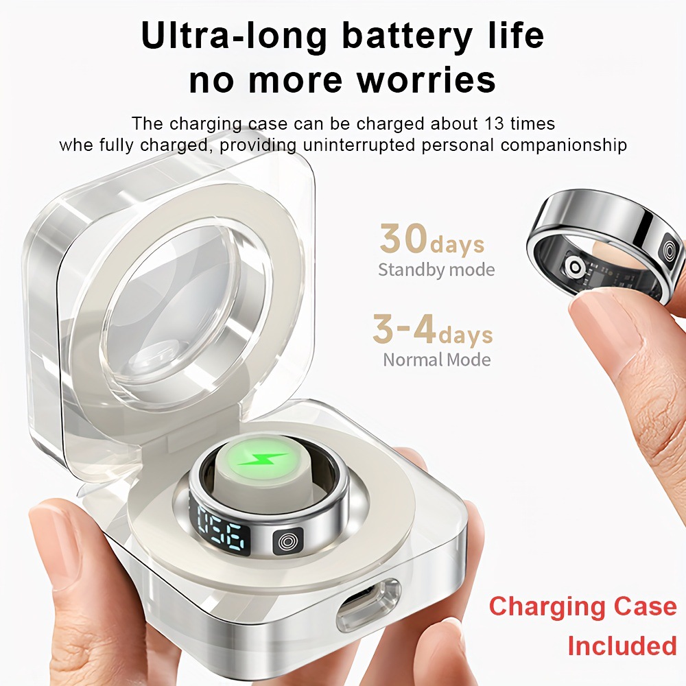 Cross-border private mold SR08 Smart Ring display touch sensing IP68 Heart rate blood oxygen sleep Smart Ring Specification drawing