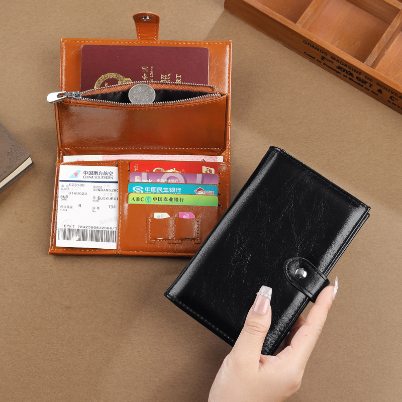 The new Ailun foreign trade simple, fashionable and high-end long women's wallet in an ins minimalist style for passport holders and documents full figure