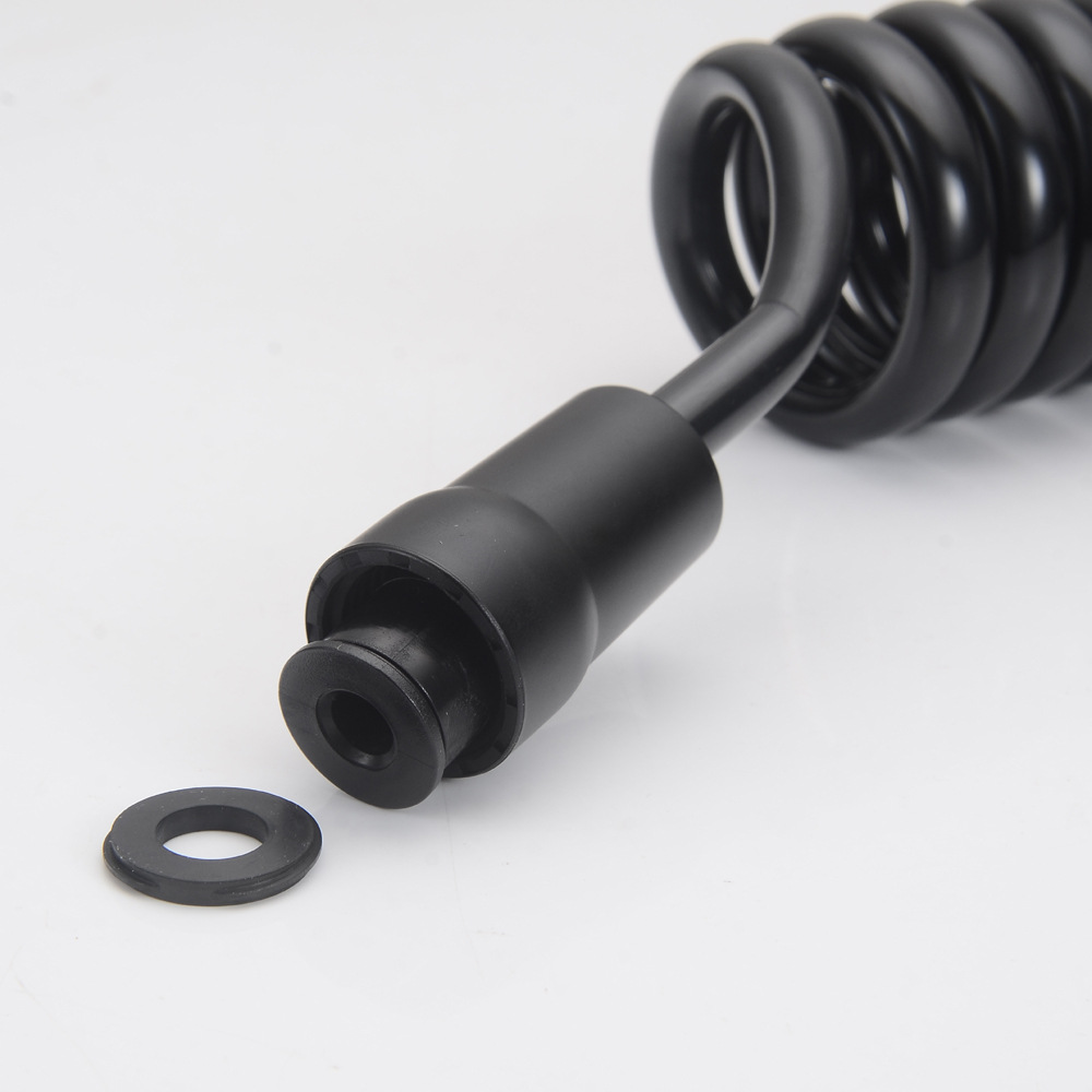 Cross-border black showerhead, shower hose, telescopic spring, telephone line hose, gynecological washer, spray gun, butt wash, connection hose Specification drawing