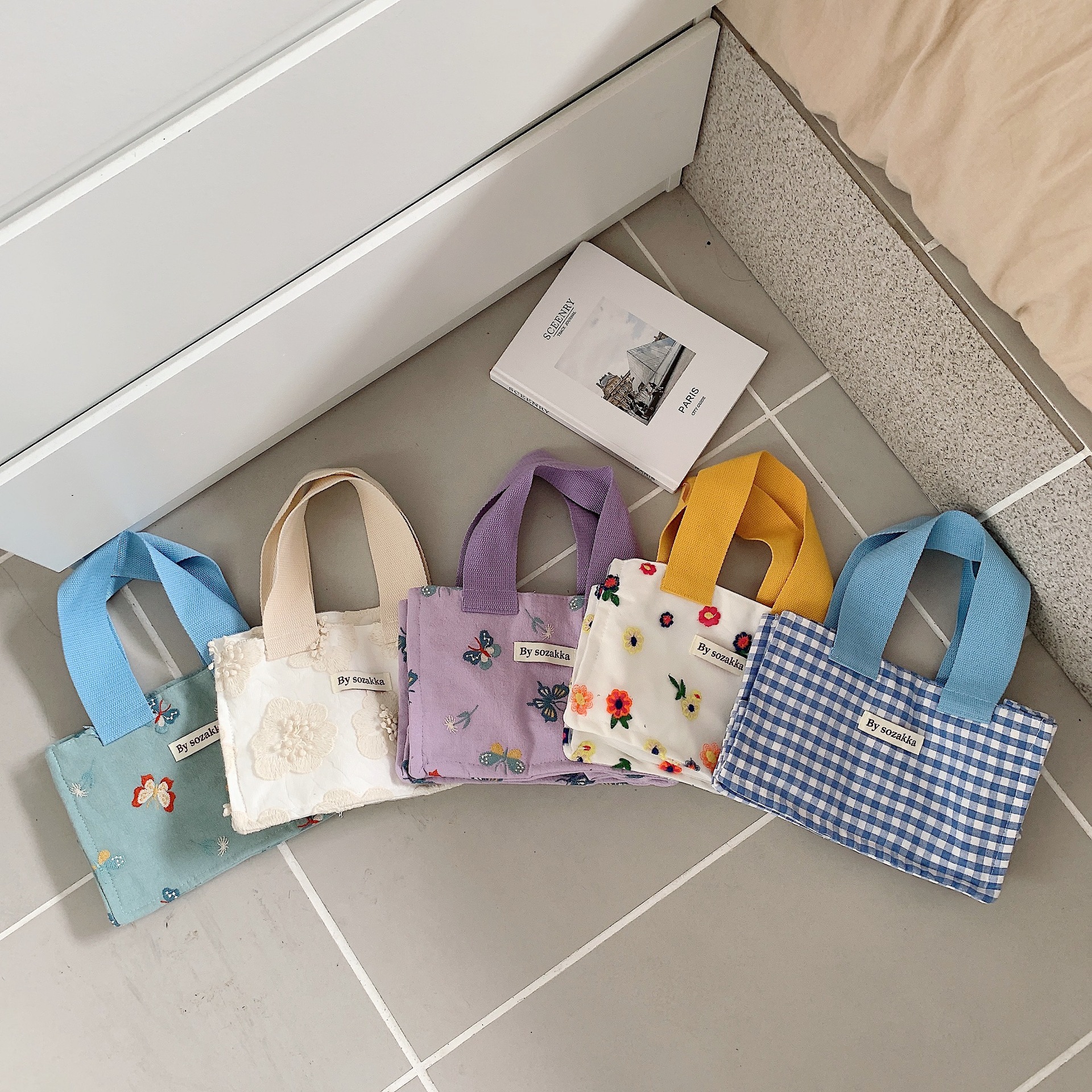 26191 Japanese-style hand-held canvas bags, lunch bags, and snack bags are all suitable for students and office workers details Picture