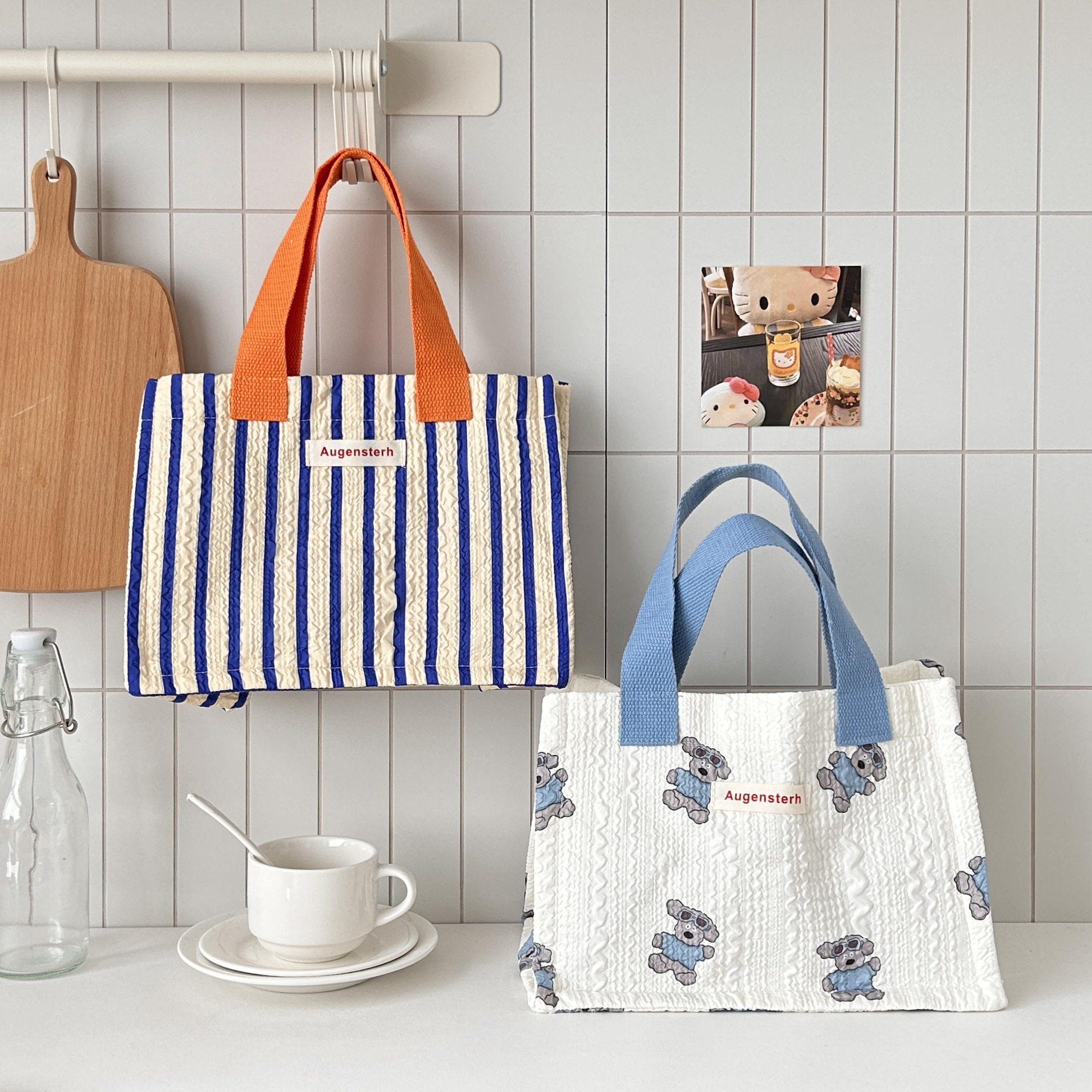 Cute bento bag for office workers, high appearance level portable lunch box bag, large capacity multi-functional handbag bento bag details Picture