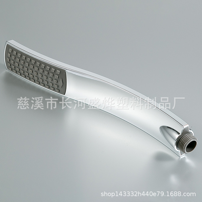 S-type shower head, non-pressurized shower head, electroplated outer layer, coarse holes, soft rubber water outlet holes full figure